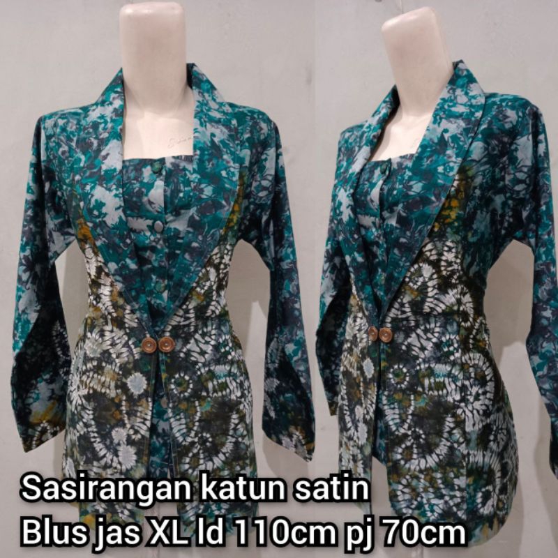 sasirangan wanita blus jas size XL ld 110cm