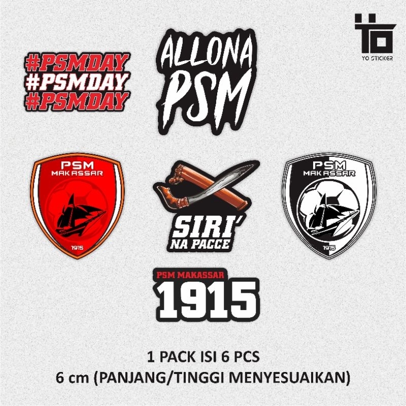 

1 PACK ISI 6 PCS/STICKER PSM MAKASSAR (NEW VERSION)/EWAKO