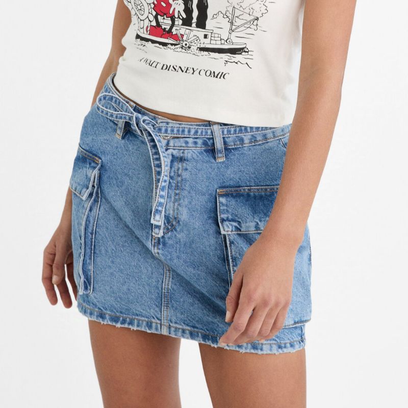 Rok Mini Denim Cargo Stradivarius Jastip (jasa titip)