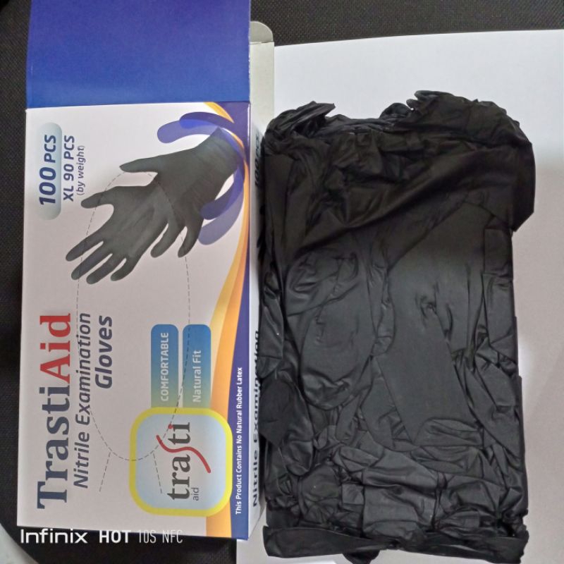 Sarung tangan nitrile hitam nitrile black sarung tangan detailing isi 100pcs
