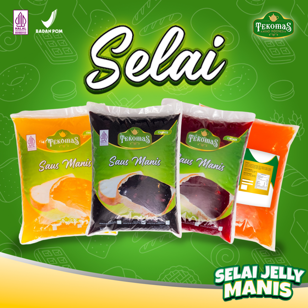 

QH TEKOMAS - PROMO BUNDLING 2 Selai Jelly 1 kg Rasa Stroberi Nanas Bluberi Keju Isian topping roti