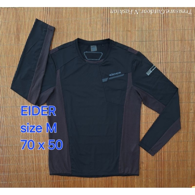 Baju Kaos EIDER Base Layer Outdoor Sport Hitam Lengan Panjang