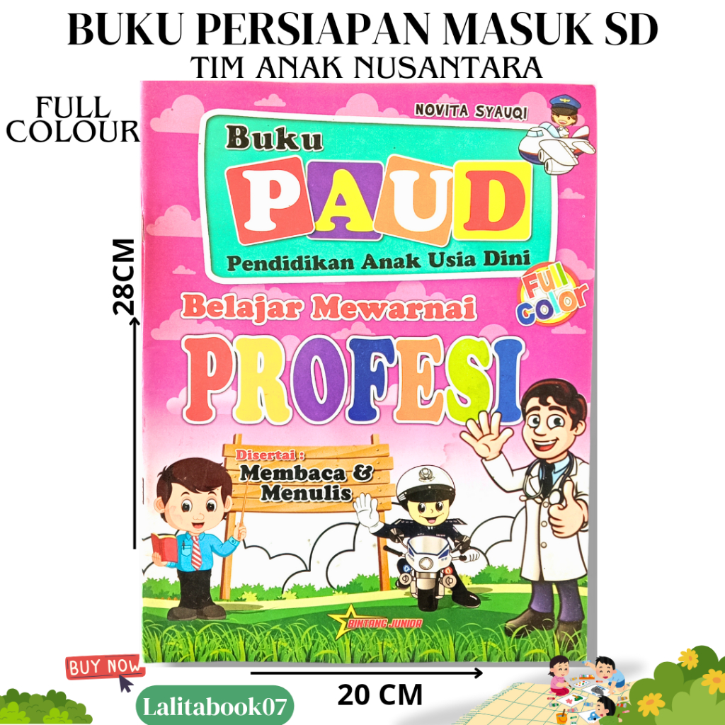 Buku Mewarnai/Buku anak Tk Paud/Mewarnai Seri PROFESI Untuk PAUD/TK