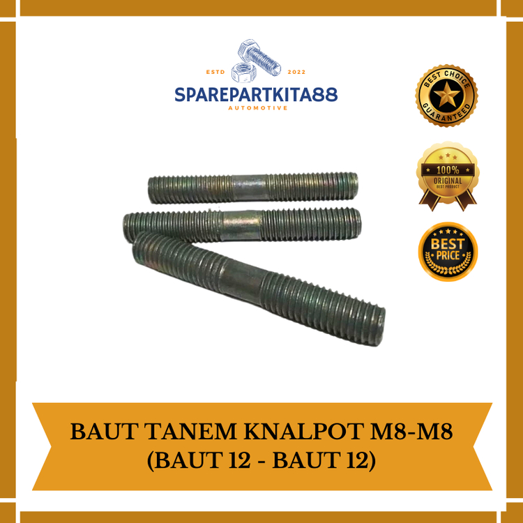 BAUT TANEM KNALPOT M8-M8 (BAUT 12 - BAUT 12)