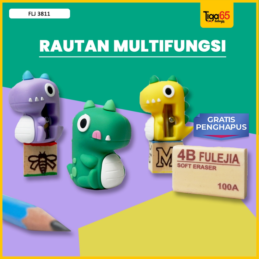 

Serutan Pensil Lucu / Rautan Pensil (Satuan) / Peraut Pensil Karakter Dino / Serutan Flj 3811