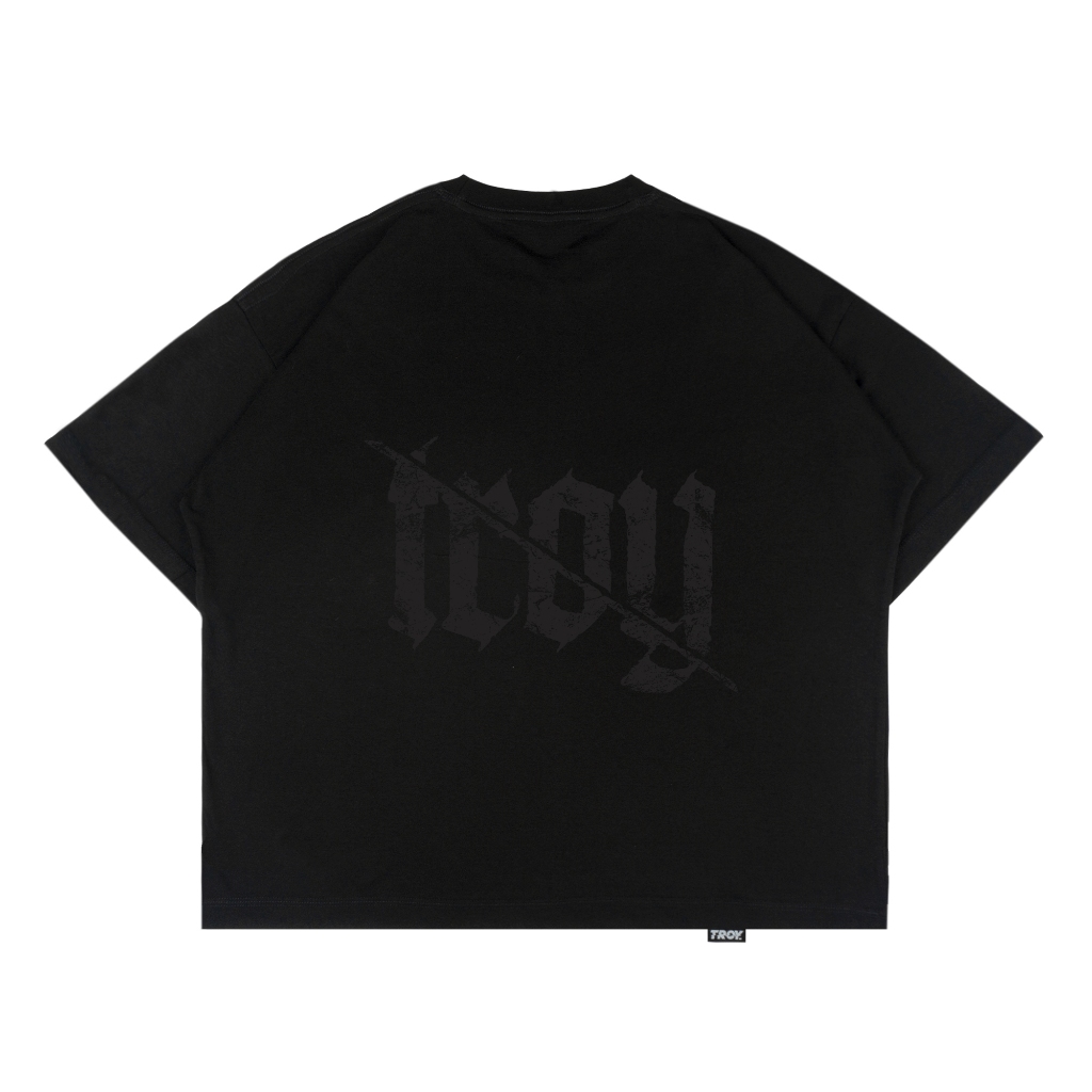 Troy Company Boxy Oversize Tshirt Black Star - Kaos Boxy Oversize Hitam Lengan Pendek MBD 2560