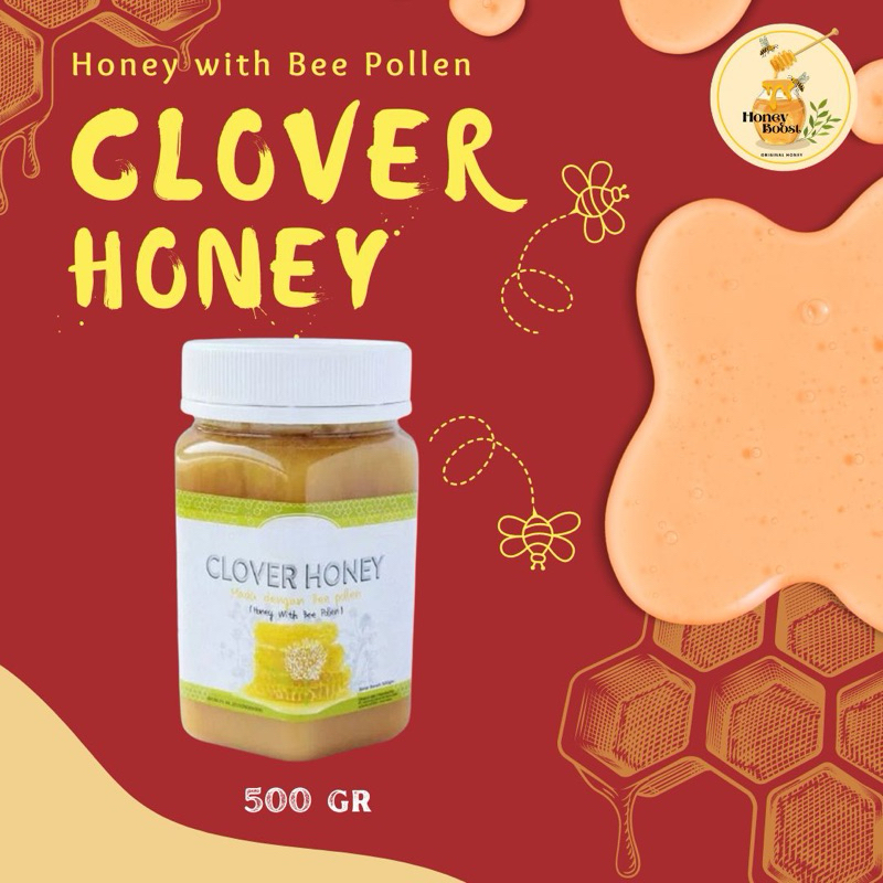 

Madu Clover Honey 500gr ORIGINAL FREE SENDOK KAYU EXP 2026