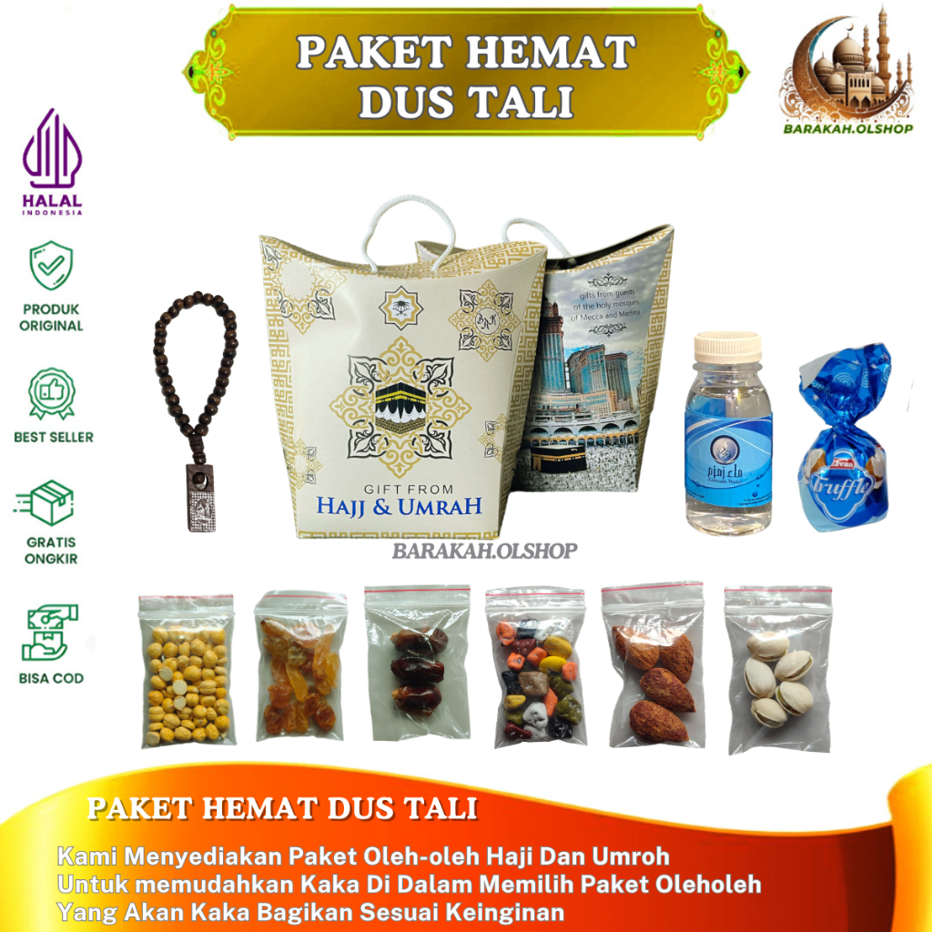 

Paket Hemat Oleh-Oleh Haji dan Umroh paket dus tali / Hampers