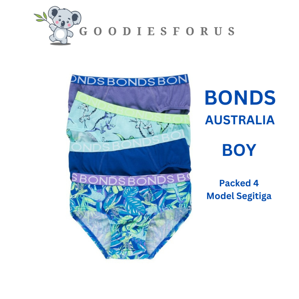 BONDS BOYS BRIEF  isi 4 Pcs Model Segitiga/Bonds Aussie/Celana Dalam Anak Laki