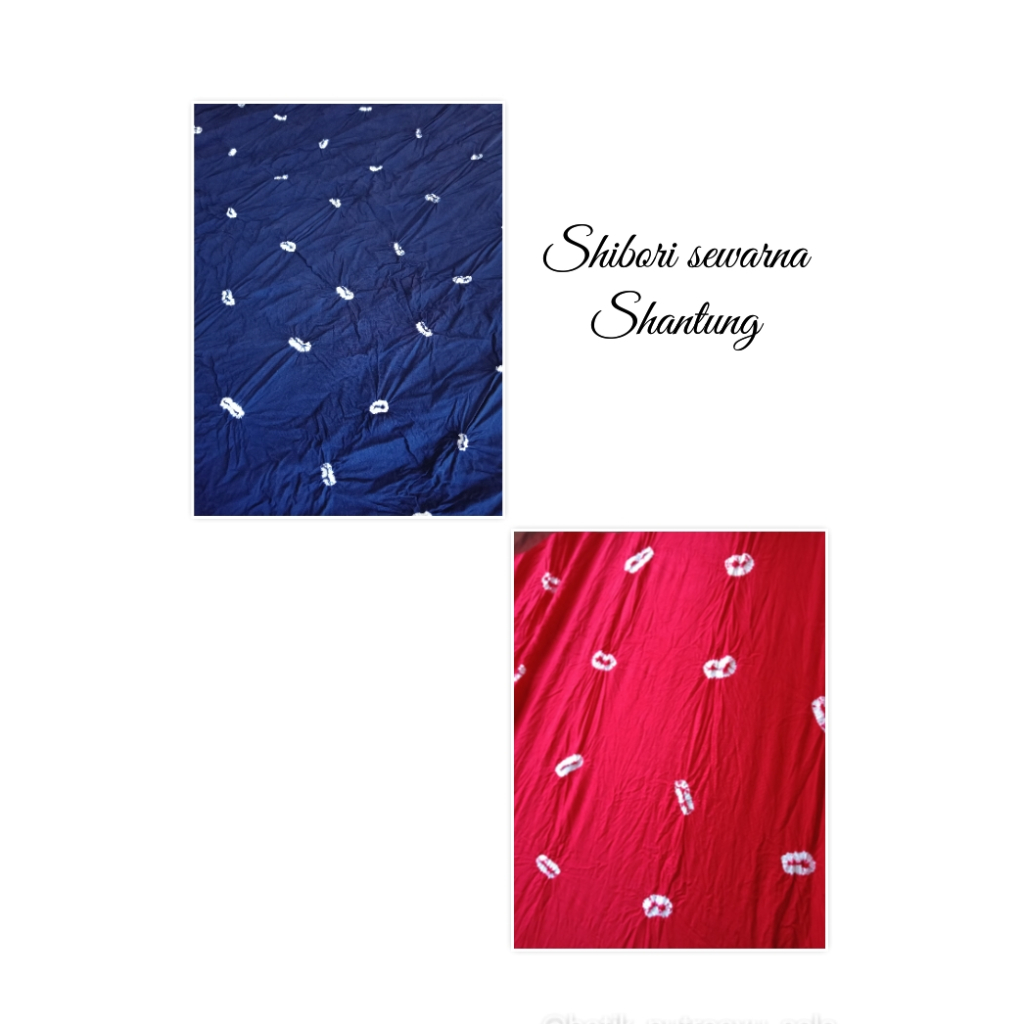 READY STOCK  KAIN SHANTUNG/RAYON SHIBORI SEWARNA ORI HANDMADE