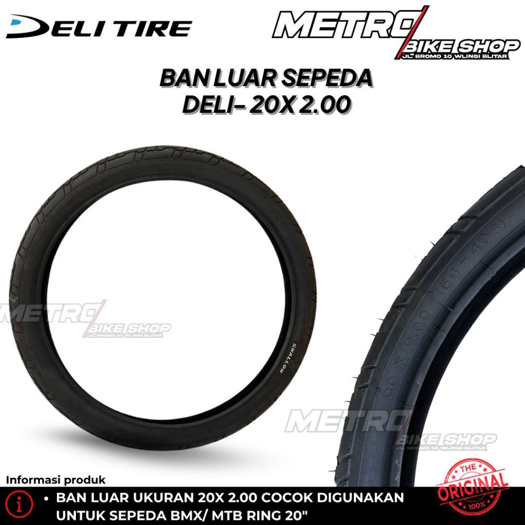 Ban Luar Sepeda Deli/SW 20 x 200 Ban Luar Sepeda anak Ban Luar Sepeda Mini Ban luar sepeda keranjang
