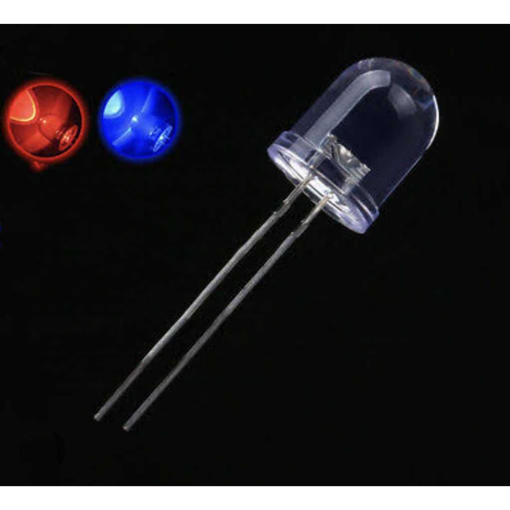 LED 10mm BENING NYALA MERAH-BIRU / LED 10mm BRIGHT CLEAR NYALA MERAH-BIRU / LAMPU LED 10mm