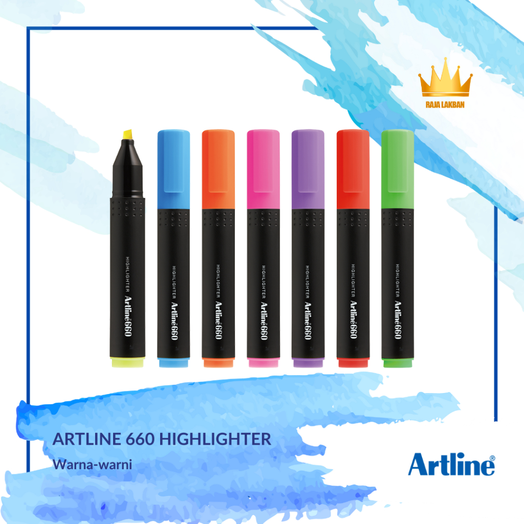 

Highlighter Stabilo Marker Spidol Penanda Artline 660/ Warna-warni - Pcs