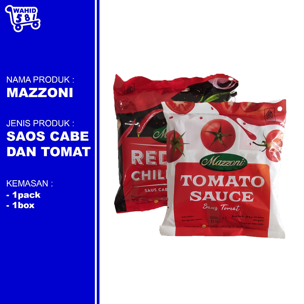 

Mazzoni Saus Sambal / Tomat / 8g x 24 / 1 bag