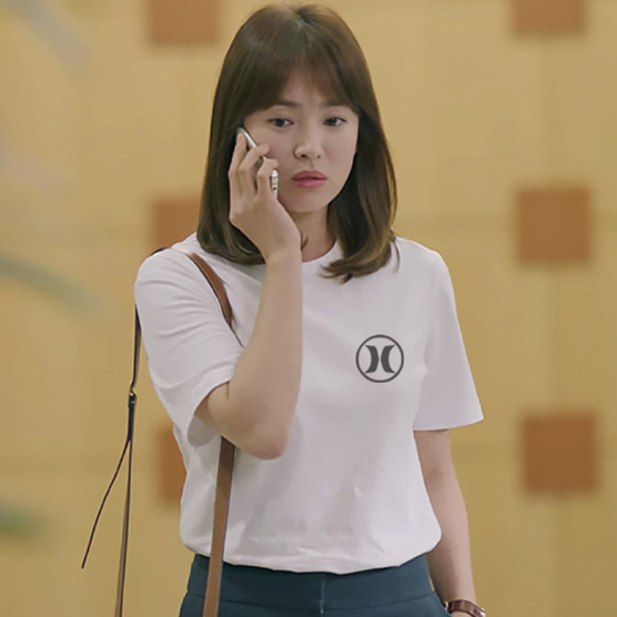 Casual Unisex Tshirt Logo Hurley Tshirt Bahan 100% Cotton White | Tangan Pendek & Tangan Panjang | T