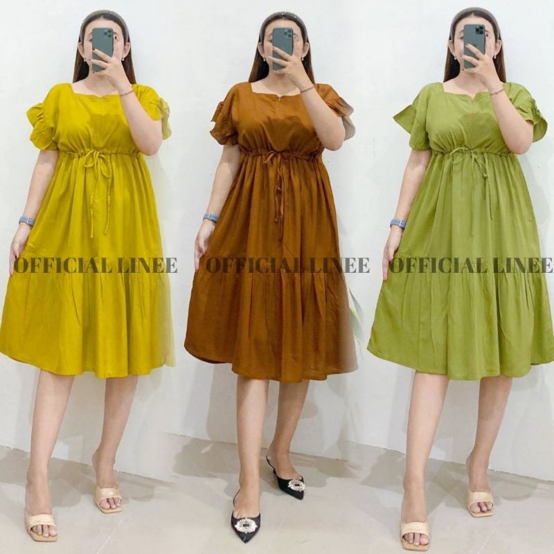 YOLA DRESS POLOS/DRESS SUSUN/DASTER SERUT POLOS/DASTER RAYON SERUT POLOS