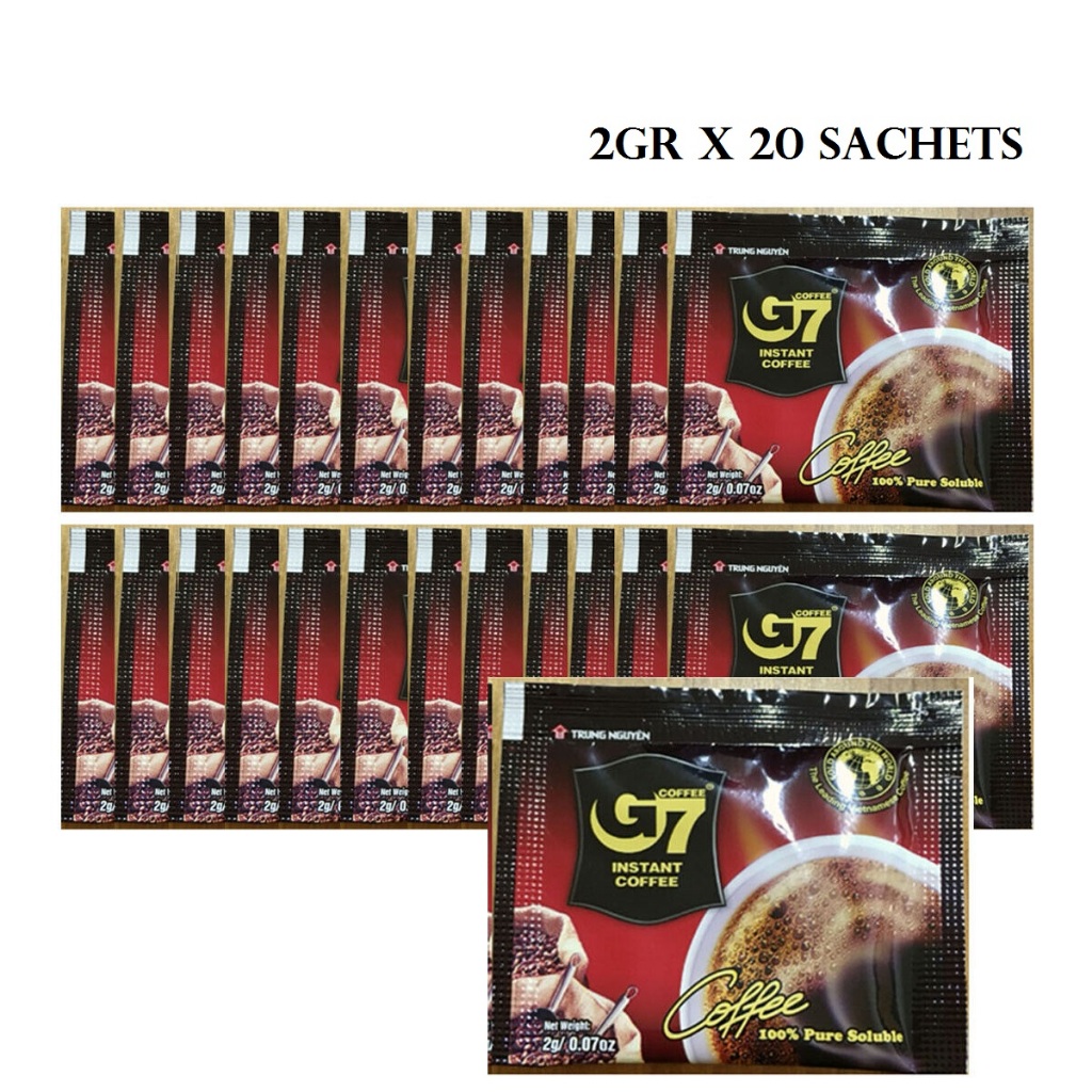 

G7 Vietnam Coffee 20sachet Black Coffee Coffeemix Classic 3in1 Kopi Vietnam Kopi Hitam Kopi 3 in 1 G7 Trung Nguyen