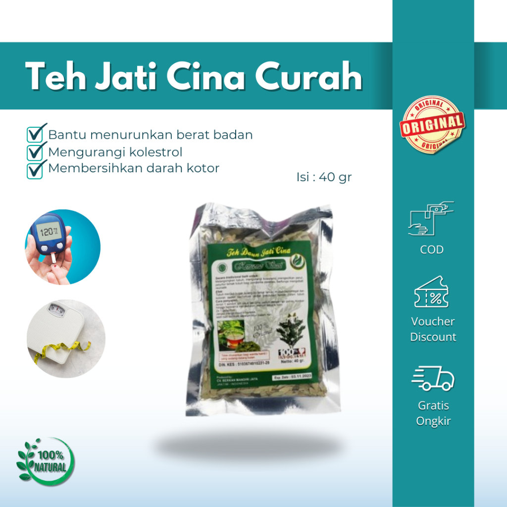 

Teh Daun Jati Cina Curah Teh Jati Cina Original Kencoro Sari 40gr Teh Herbal 100% alami