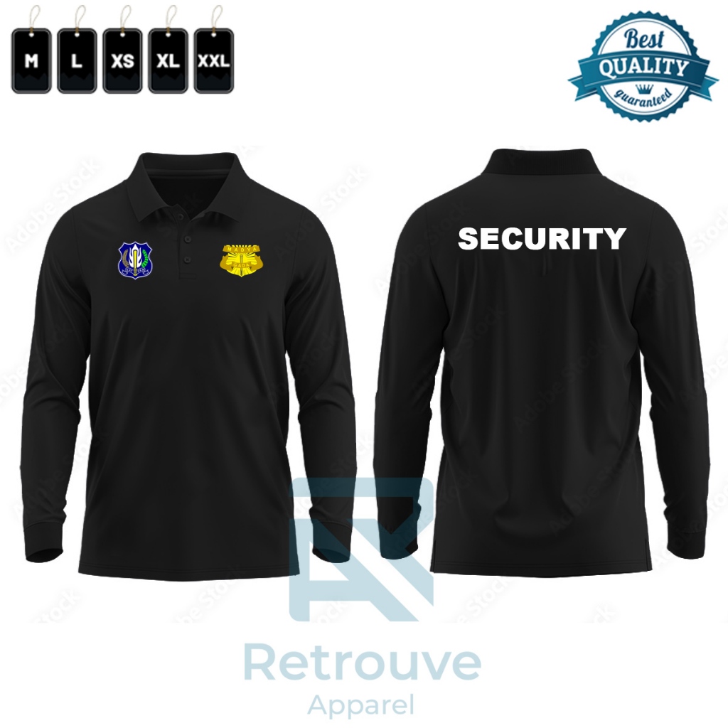 KAOS POLO SHIRT KAOS KERAH PRIA SECURITY / KAOS WANGKI PANJANG SECURITY MADYA GADA