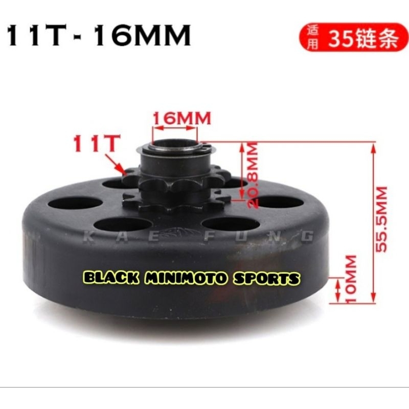 Kopling Otomatis Assy 11T As 16mm Mesin Penggerak Rantai 35 - Kopling Ganda Otomatis 11 Mata Engine 