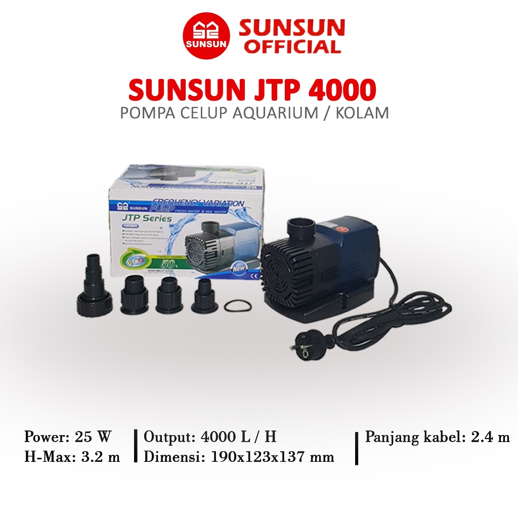 SUNSUN JTP 4000/5000/6000/7000/8000/9000 Series Pompa Air Celup Kolam Aquarium