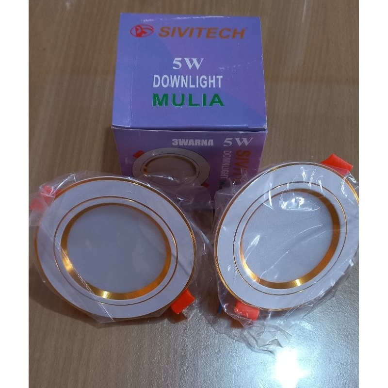 Lampu led downlight 3warna 5W