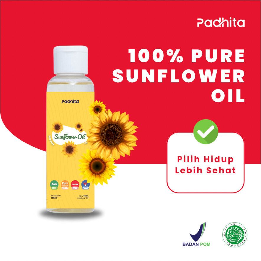 

Sunflower Oil Padhita Minyak Sehat Baik 100% Pure Sunflower Oil Termurah 100 ml