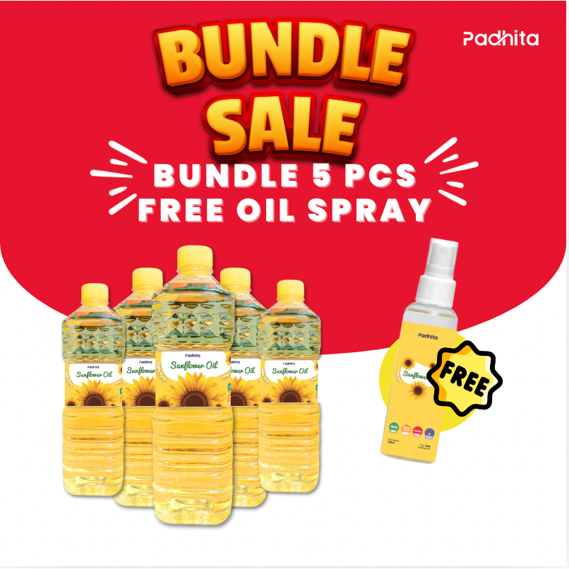 

[Bundle 5 pcs] Sunflower Oil Padhita Minyak Sehat Baik 100% Pure Sunflower Oil Termurah