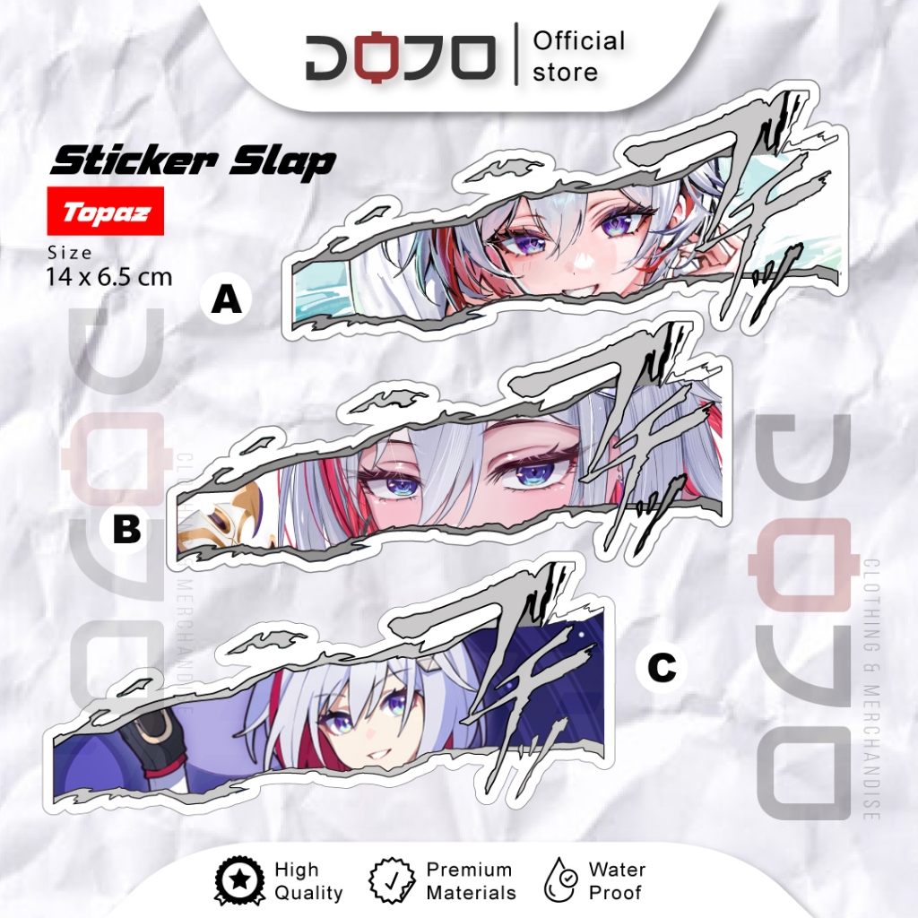 

Sticker VINYL Honkai Star Rail Topaz HSR motor mobil notebook binder laptop pc gaming JDM slap eyes murah