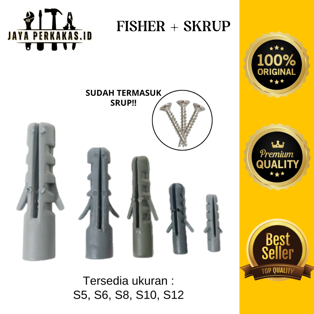 Sekrup Fisher Baut Tembok S5 S6 S8 S10 S12