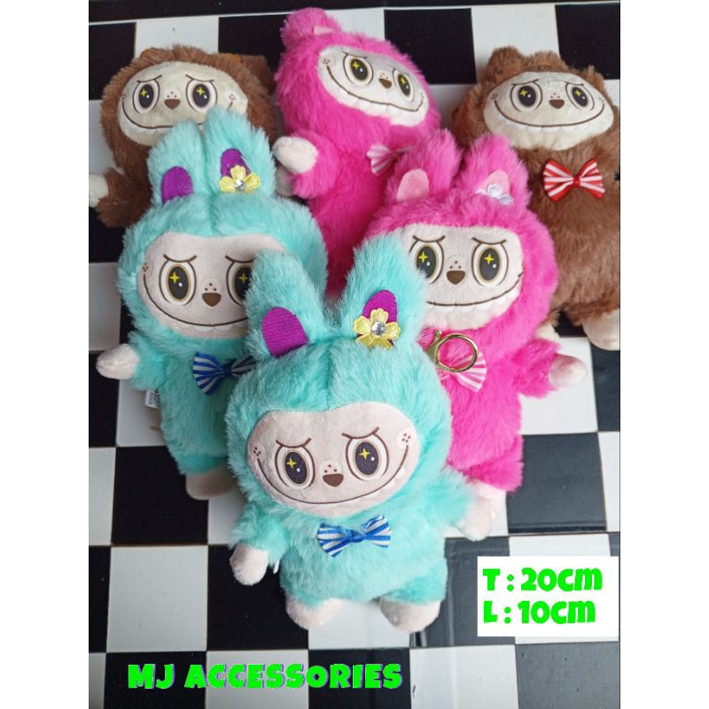 (1pcs) Gantung Kunci Boneka Labubu Besar  Bulu Halus