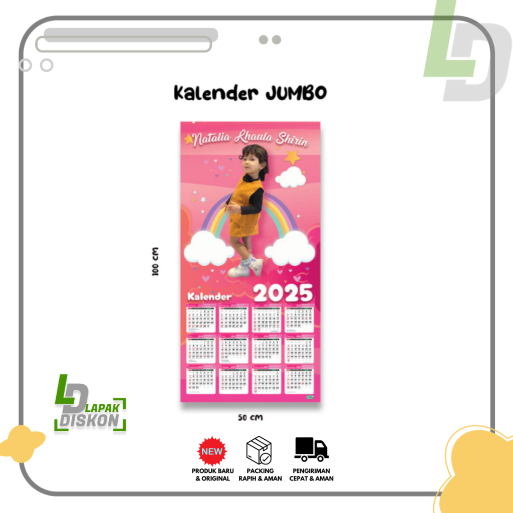 

Kalender Dinding 2025 Custom Nama + Foto Desain Modern Elegan, Merah JAMBU