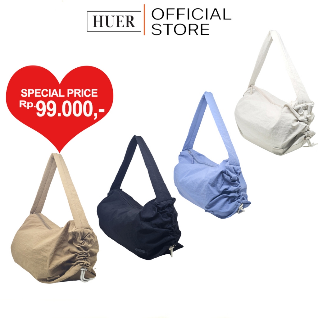 HUER ~ Tas Wanita Foxy Nylon Hobo Bag 9545-002 #812