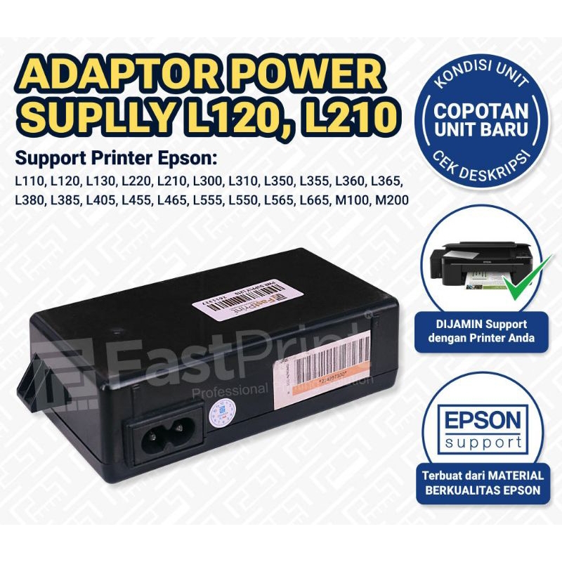 Adaptor power Supply printer Epson L Series, untuk type Printer L120