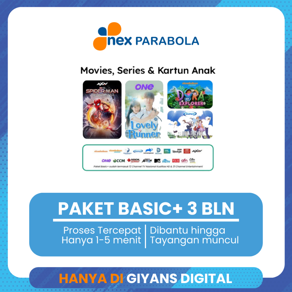 PAKET NEX PARABOLA BASIC MASA AKTIF 3 BULAN