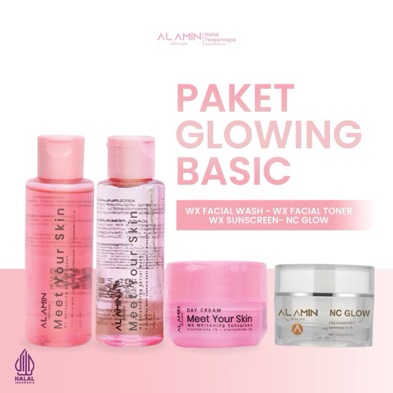 (Free Pouch) AL AMIN SKINCARE PAKET GLOW WHITE - NORMAL SKIN