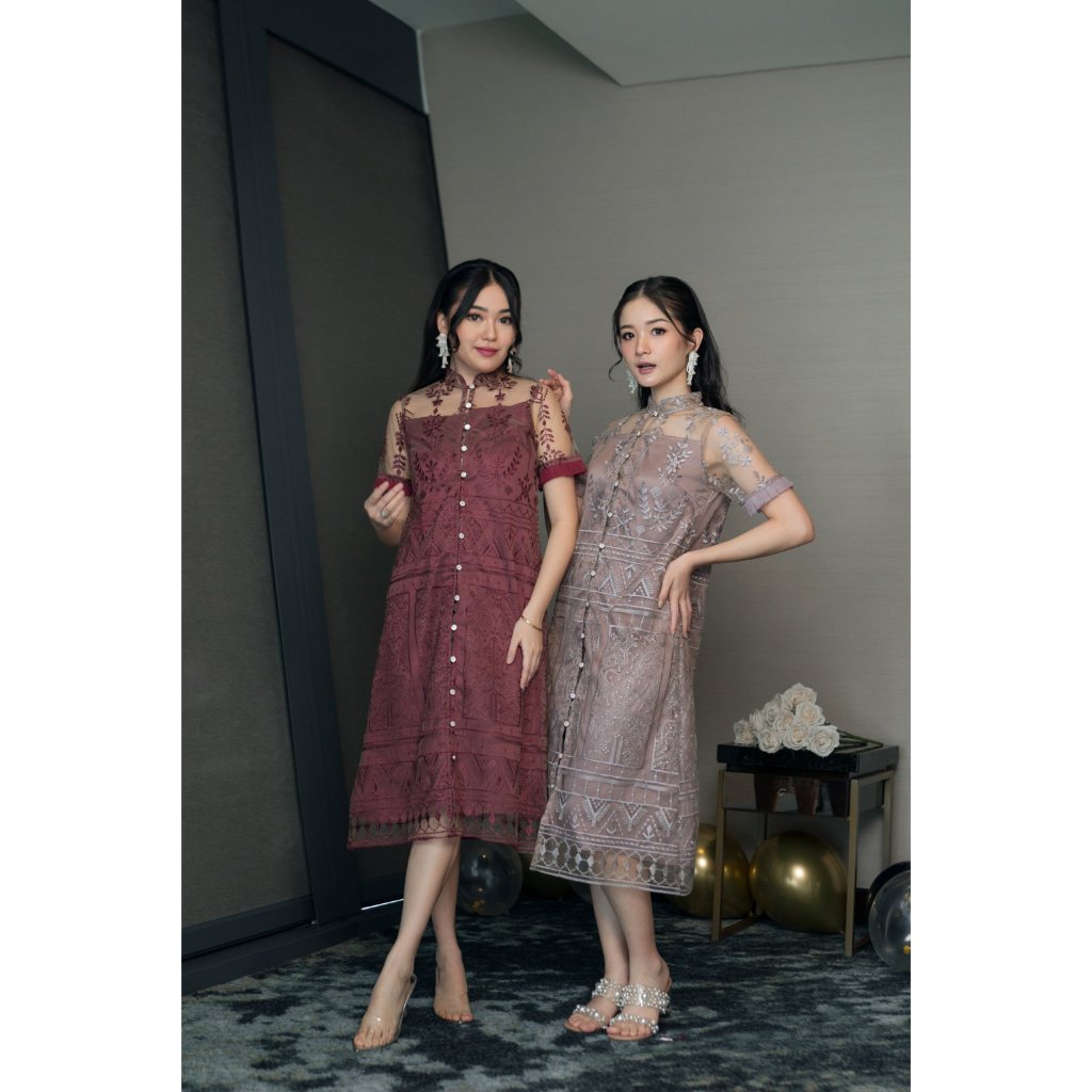 Miss Nomi Lucent Dress Pesta Busui Wanita Gaun Brukat