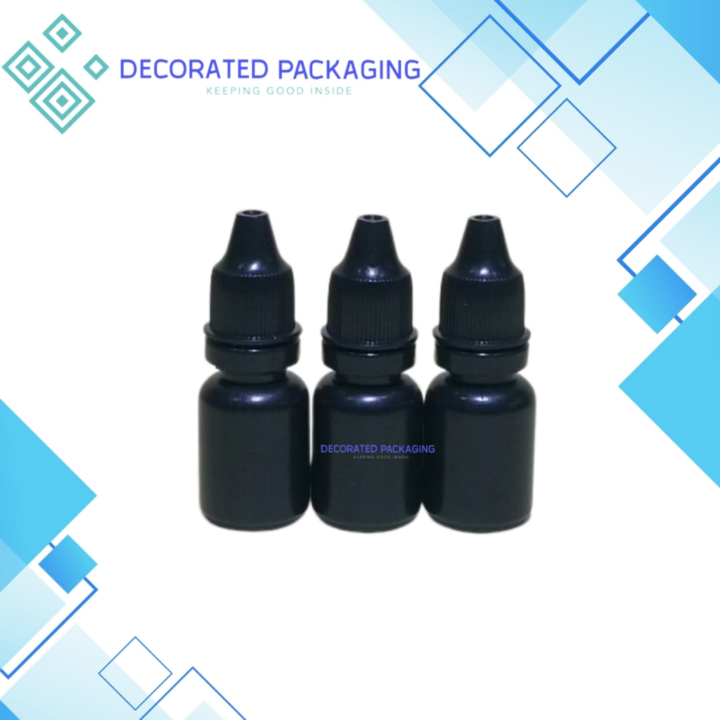 Botol Tetes Mata 10 ml Hitam Sumpel Hitam / Botol Tetes Mata  / Botol 10 ml / Botol HDPE / Botol Tet