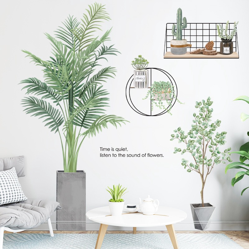 Reliza Wall Sticker Pohon Hijau Green Tree Garden Pot Cactus Wallsticker Stiker Dinding LDR1