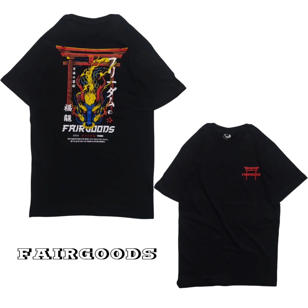 Fairgoods Kaos - Motif Naga - Hitam