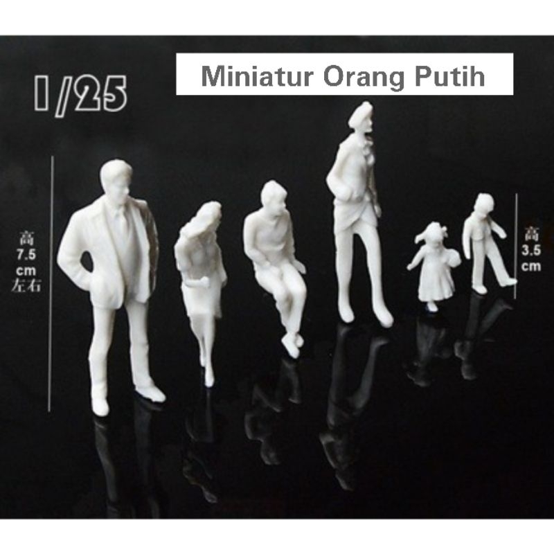 Miniatur Orang Putih 1:25 , Maket Orang Monokrom