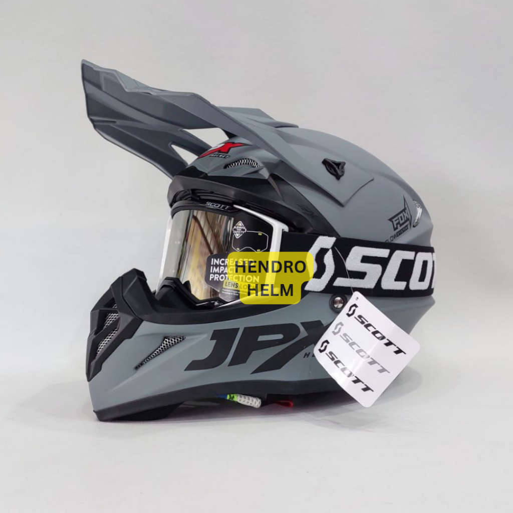 Helm Jpx Cross Fox1 Solid Grey Dop Google Trail