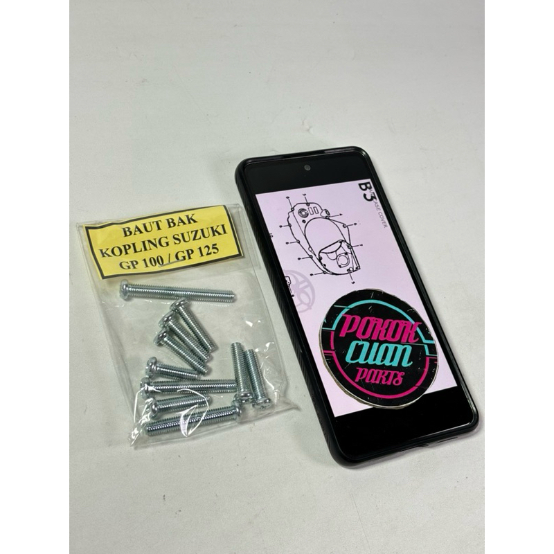baut bak kopling dan tutup karburator suzuki GP 100 125 GP100 GP125