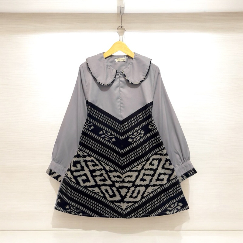 Blus couple Calista (B 42) kombinasi tenun by positive boutique