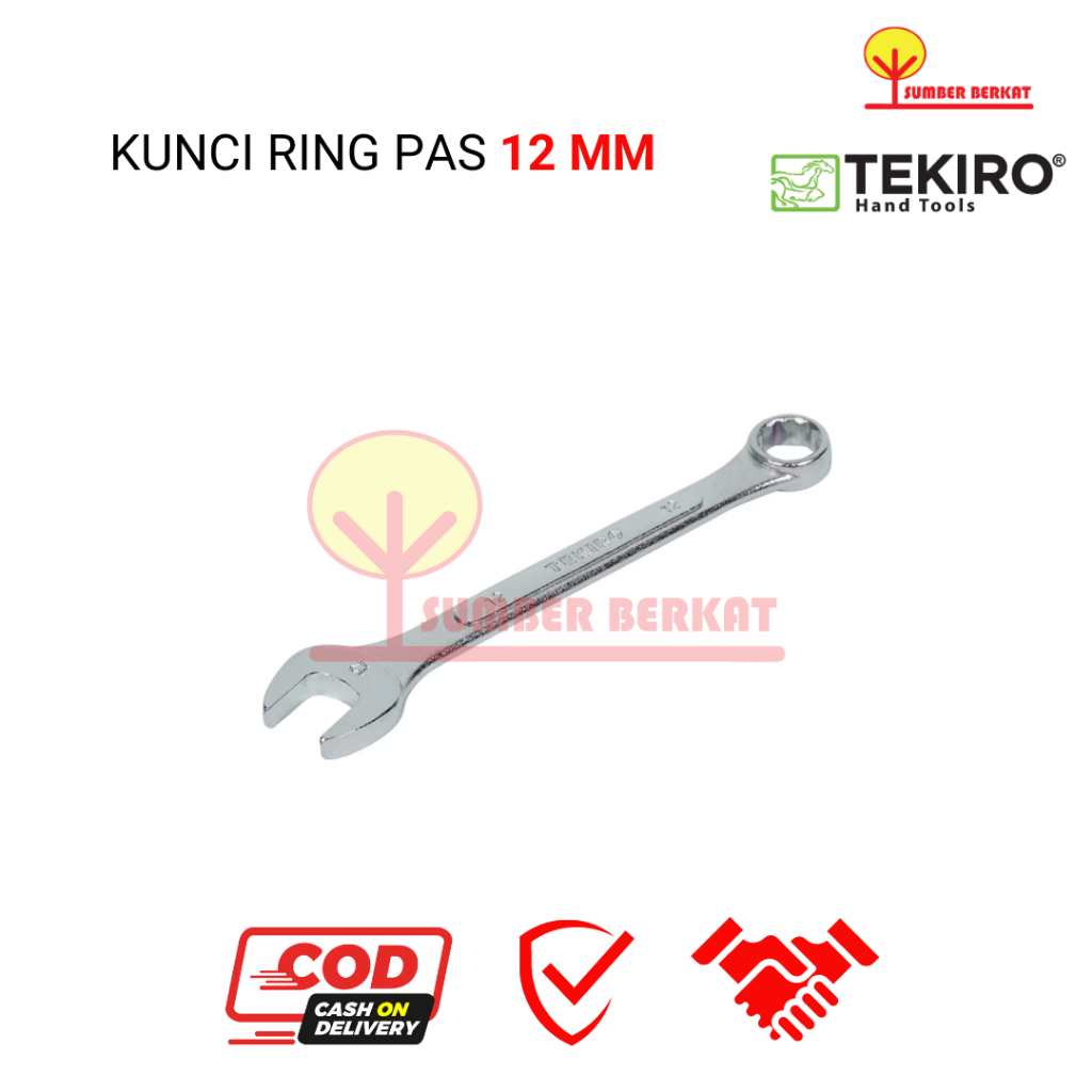 TEKIRO Kunci Ring Pas 12 mm - Alat Perkakas Berkualitas