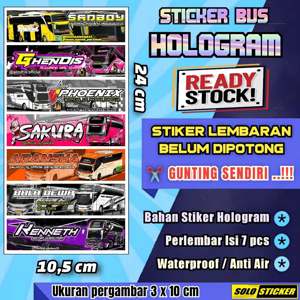 

Stiker Bus Hologram Lembaran Isi 7pc Sticker Bis Sadboy Ghendis Phoenix Sakura Bala Dewa Kenneth