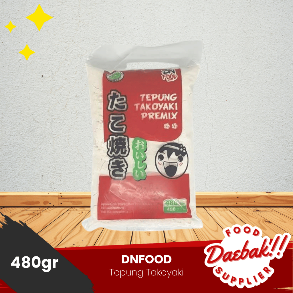 

DNFOOD Takoyaki Flour Premix | Tepung Instan | Praktis | takoyaki 480gr