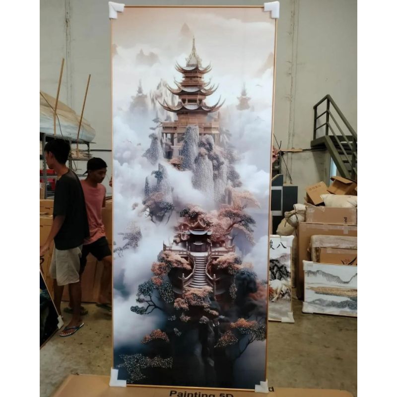 lukisan Porcelain Painting 5D Diamond Crystal lukisan pemandangan