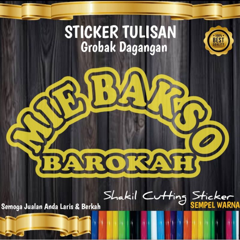 

StickerCutting TULISAN MIE BAKSO,BAROKAH,Tulisan barokah bisa di ganti sesuai keinginan anda,Tempelan untuk nama jualan di grobak & etalaseu