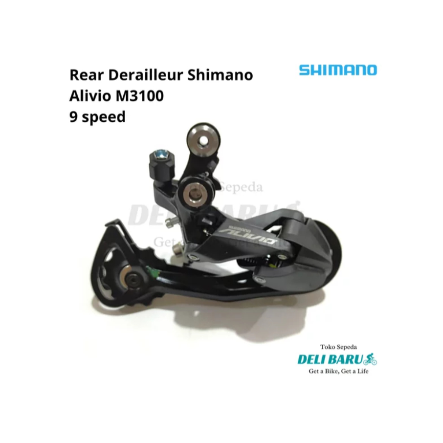 Shimano RD Alivio M3100 Rear Derailleur 9 speed long cage sepeda MTB